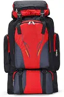 Mochila Viagem Camping 70L Montanhismo Caminhada Pesca Trilha (Vermelho)