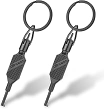 Ullnosoo Flat Knurled Swivel Handcuff Key, 2 Pcs Cuff Key for Standard Handcuffs 4" with Detachable Keyring
