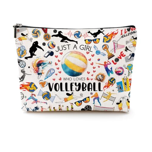 CQM Volleyball Gifts for Women Volleyball Makeup Bag Cosmetic Bag