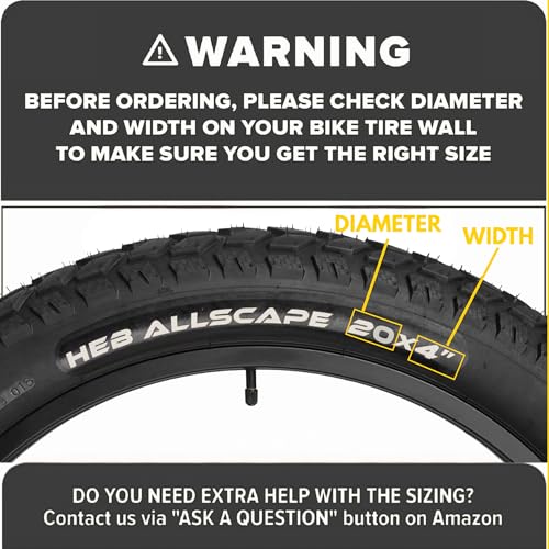 Allscape 20x4.0 Fat Tire E-Bike Tires – Heavy Duty 20 Inch Bike Tires for Electric Bikes & Mountain Bikes, All-Terrain Grip, Puncture Resistance, Trail Ready – 2 Pack – USA Customer Support