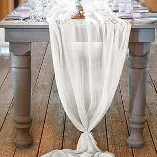 Mixsuperstore Ivory 10Ft Chiffon Table Runner 29x122 Inches Romantic Wedding Runner Sheer Bridal