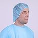 100 Count 21 In Disposable Anti-Dust Protective Hair Net,Disposable Bouffant Caps for Hospital,salon,Catering,laboratory,Blue