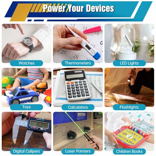 PGSONIC 50 Pack LR44 Batteries, 1.5 Volt Alkaline Button Cell Batteries with Long Lasting Power2