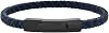 Geoffrey Beene Men's Braided Genuine Leather Fashion Bangle Bracelet with Stainless Steel Clasp