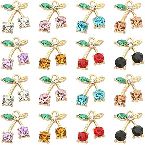 UR URLIFEHALL 32 cuentas colgantes de aleación de diamantes de imitación de cereza Cover