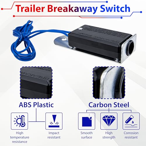 image for ecocstm Trailer Breakaway Switch, with 4 FT Coiled Trailer Brake Away 