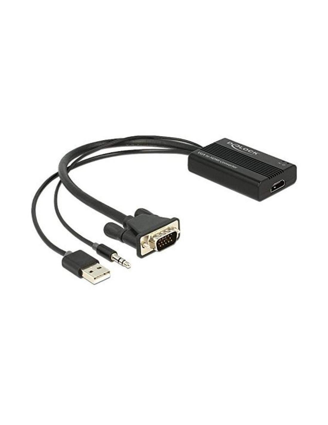 Delock VGA to HDMI Adapter with Audio Connect Laptop/PC to a TV/Projector