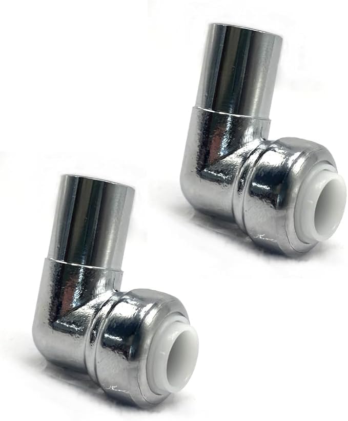 Manissa 15mm 90 Degree Push Fit Radiator & Towel Rail Angled Valve Pipe Connector 90 Degree (Pair) 1/2" Reducer Push Fit