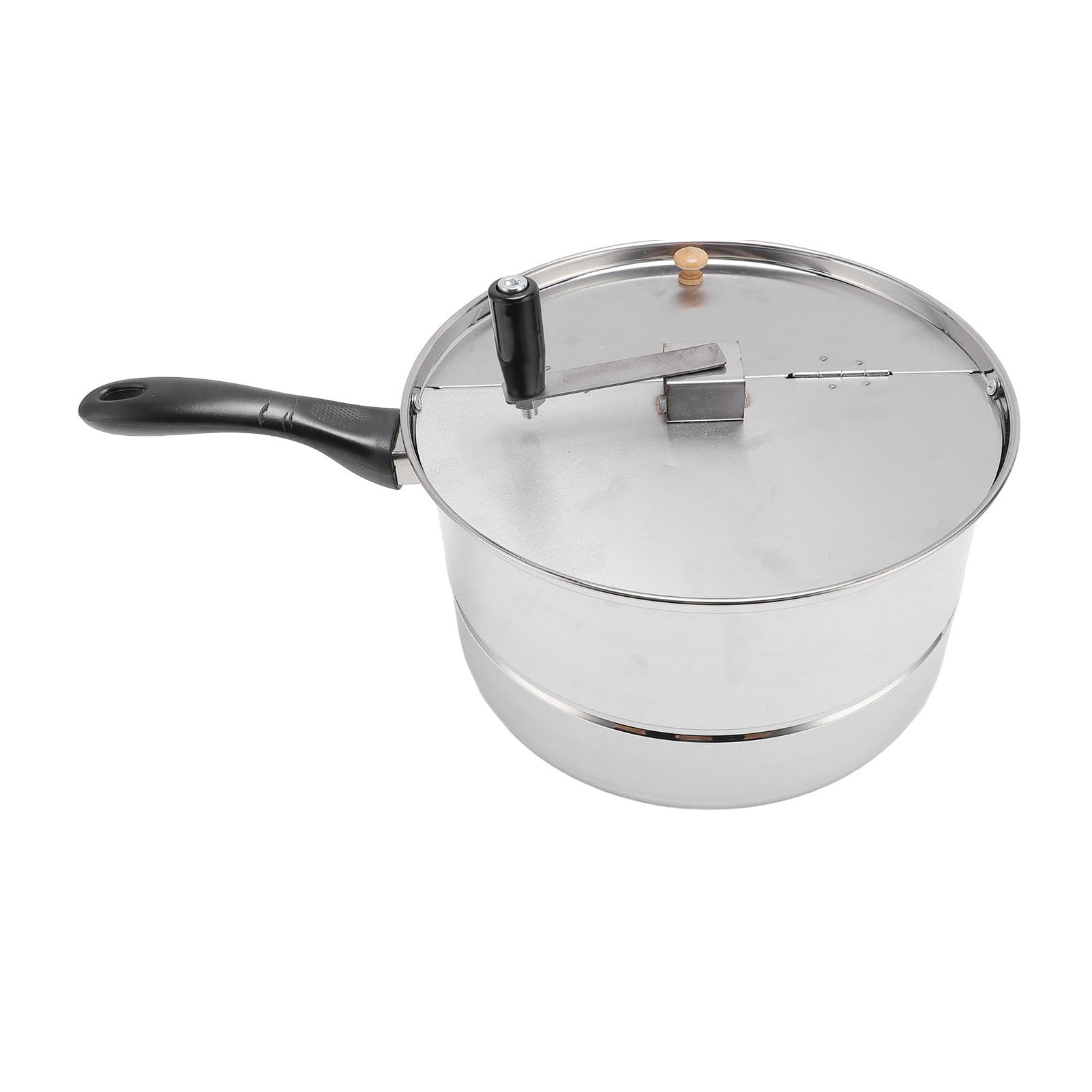 SUNGOOYUE Máquina para Hacer Palomitas de Maíz para Estufa, Máquina para Hacer Palomitas de Maíz Casera de Acero Inoxidable con Manivela, Olla Compacta para de de 11 X 6,5 Pulgadas para Noches de