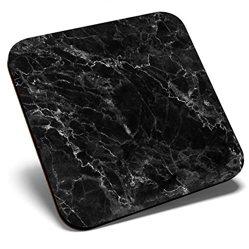 Great Single Coaster Square - Black Granite Rock Effect |Glossy Quality Coasters | Tabletop Protection for Any Table Type #3320