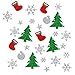 Adesivi Natale, 10 Fogli Adesivi Natalizi Stickers, Adesivi Natale Decorative per Albero di Natale, Palla Neve, Fiocco Neve, Stivali Natale (Argento Verde Rosso 10pcs)