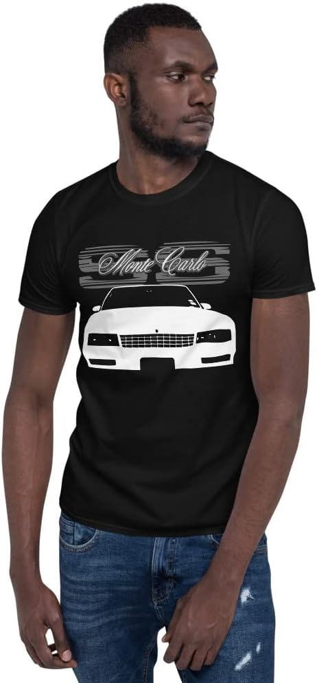 Retro 80s Chevy Monte Carlo SS American Classic Car Graphic T-Shirt | Vintage Car Enthusiast Gift Black