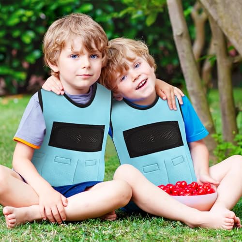 Janmercy Weighted Vest for Kids Ages 4 to 7 and Ages 8+ Boy Girl Adjustable Breathable Compression Vest for Processing Issue(Solid Color,Small,Blue) by Janmercy - Image 8