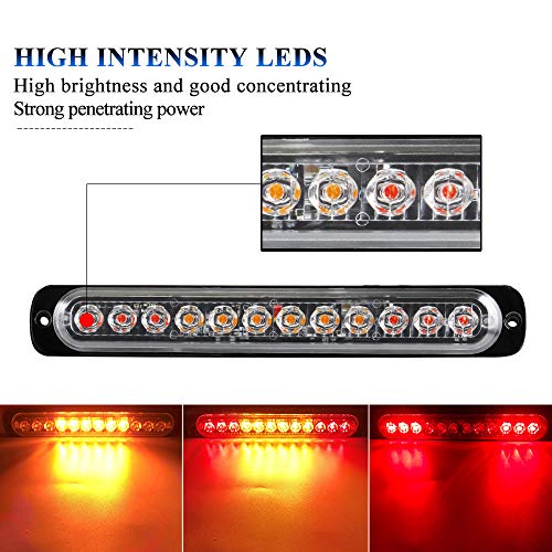 12-24V 12LED Emergency Strobe Lights Waarschuwingslichten Bar-Waterproof Knipperende Modus Herstel Breakdown Beacon… - Afbeelding 4