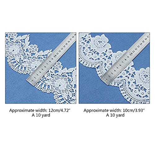Ruban en dentelle blanche brodée de 9,1m pour decoration de mariage - 7