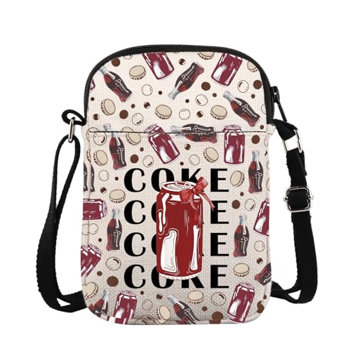 Coquette Drink Crossbody Bag Aesthetic Drink Can Bag Red Bow Drink Gift Soda Drinker Gift For Drinking Lover(BowCokCrossS)