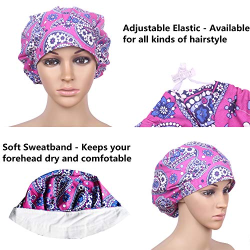 JoyRing 4 Pack Elastic Bouffant Working Caps with Sweatband - Thumbnail 6