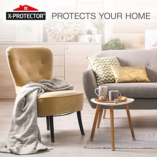 24 Pcs Chair Leg Floor Protectors With Felt Pads X-Protector - 1.2" - 2" - Furniture Pads For Hardwood Floors - Clear Chair Pads - Floor Protectors For Chairs - Brown Chair Leg Covers - Protect Floors #TOP5
