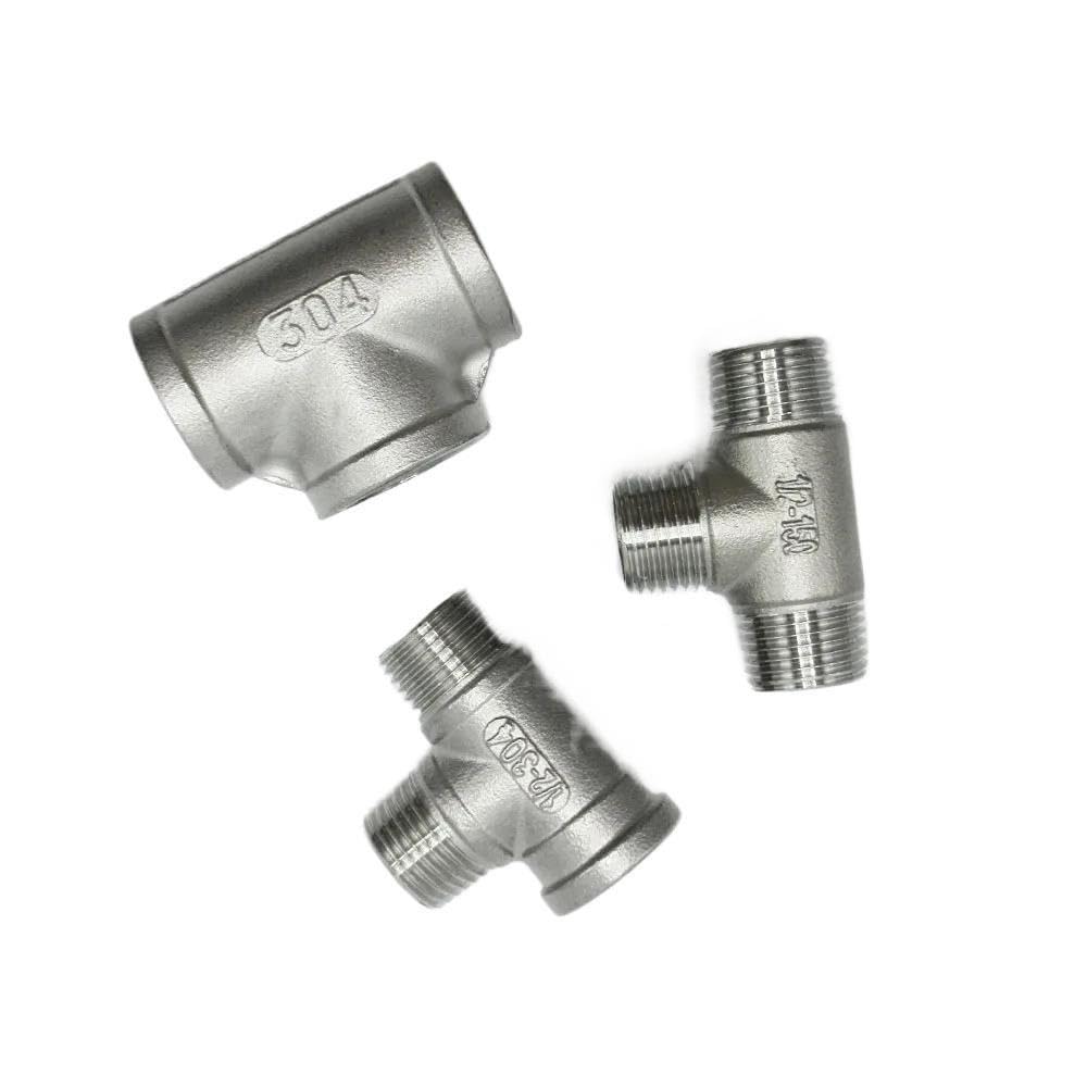 1 Uds. Accesorios de tubería BSP de acero inoxidable 304 adaptador a tope de acoplamiento de codo cruzado de 4 vías/3 T 1/4 "1/2" 3/4 "1" 1-1/2 "2"(4-Way Male Thread,1-1/4")