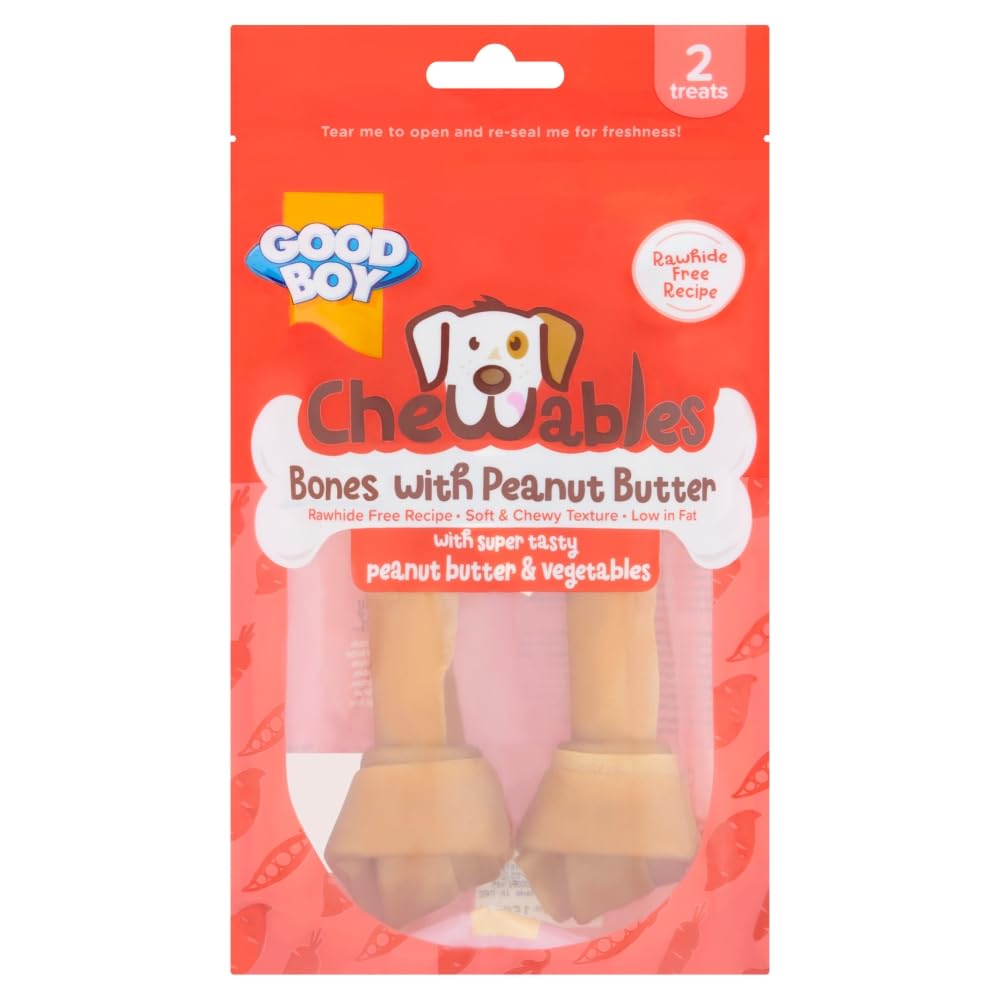 Good BoyChewables Peanut Butter Medium Bones Dog Treats 158g