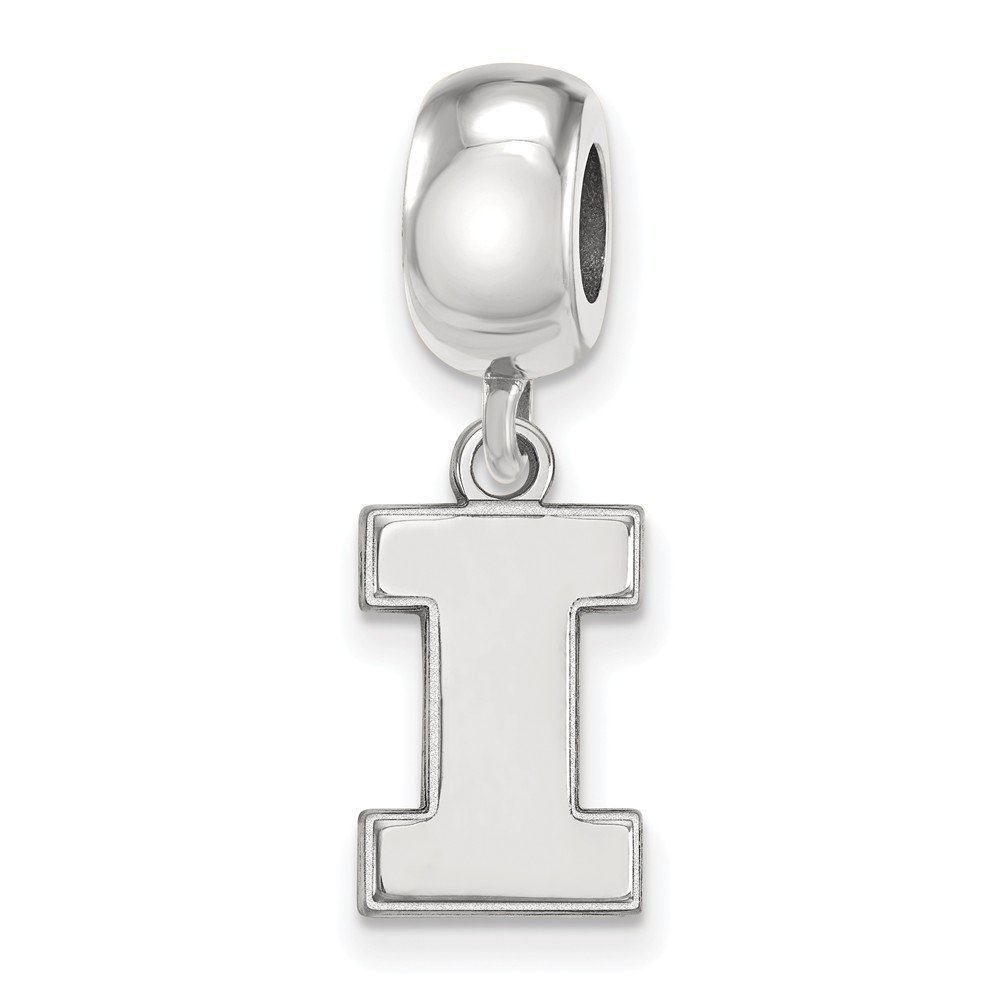 Illinois Bead Charm Small (1/2 Inch) Dangle (Sterling Silver)