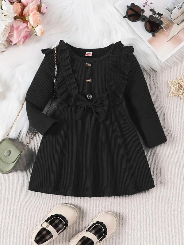 Image of Niren Enterprise Green Siskin Button Front Baby Girl Frock
