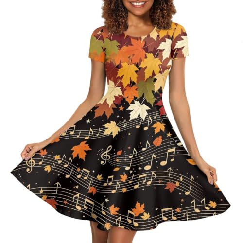 Image of AFPANQZ Womens Casual Summer Lightweight Vintage Dress Short Sleeve Midi Dress Knee-Long Luxury Formal Dress