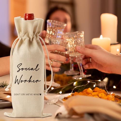 Image of Social Worker Appreciation Gifts for Coworkers Women Social Worker Wine Bag