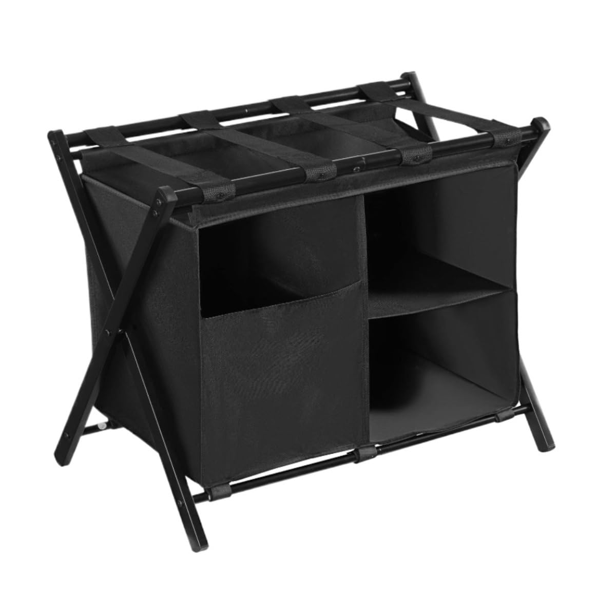 Portaequipajes plegable con marco de acero para el hogar, hotel, habitación de invitados, soporte compacto para maletas para almacenamiento de dormitorio