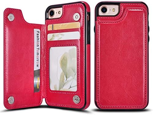 UEEBAI Wallet Case for iPhone SE 2022 5G/iPhone 7/iPhone 8/iPhone SE 2020, Slim PU Leather Case with Card Slots Kickstand Magnetic Clasp Durable Shockproof Flip Folio Cover for iPhone SE3/SE2 - Black
