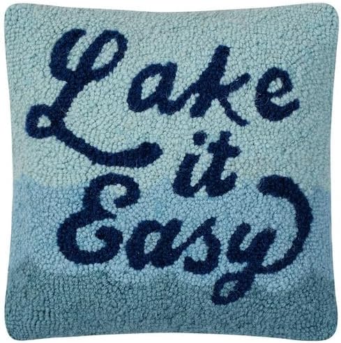 Peking Handicraft Lake it Easy Poly Filler Hook Pillow, 12-Inch, Multicolor