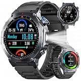 Jugeman Smartwatch Uomo, 1,43' HD Orologio Smartwatch Uomo con Chiamata Bluetooth,Militari Smart Watch Tracker 160+ Modalità Sportive