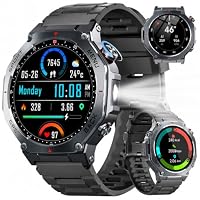 Jugeman – Smartwatch Herren GPS,1.43"AMOLED Militär Fitnessuhr mit Blu
