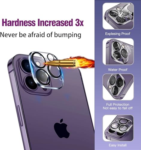 Image of Premium iPhone 14 Pro Tempered Glass with Camera Lens Protector - Ultimate Protection Kit Edge to Edge Screen Protector for iPhone 14 Pro 9H Hardness Ultra HD Anti-Scratch Case Friendly