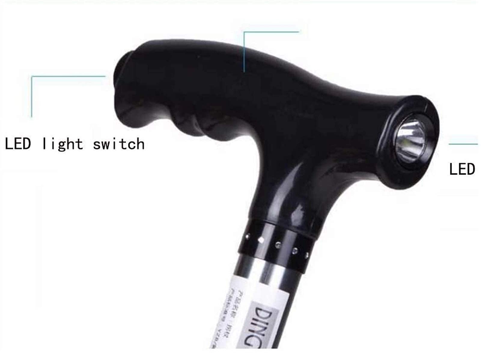 Gefalteter Rohrstock-Blatt-Matsuba-Stab-Hocker, 5-Gang-verstellbare LED-Lis, rotierender Lampenkopf, Netz Wei: 985 Gramm für älteres Geschenk, Li-Komfort, (Farbe: A) Interesting