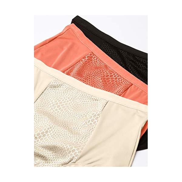 Warners-Womens-Blissful-Benefits-Tummy-Smoothing-Brief-Panties-Multipack Warner's Women's Blissful Benefits Tummy-Smoothing Comfort Microfiber Brief 3-Pack RS4433W, Sugar Coral/Pearled Ivory/Black, XL