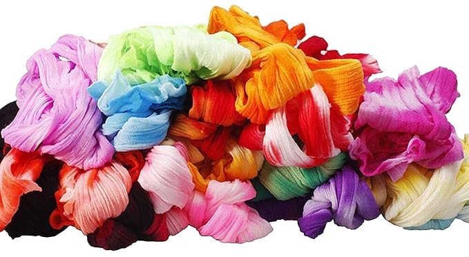 Flower Making Stocking Material Tensile Nylon for Flower Making Accessory Handmade DIY Crafts Wedding Home Decoration, Multicolored - Length 6 inch- 100 pcs. (Double Colour)-image-40