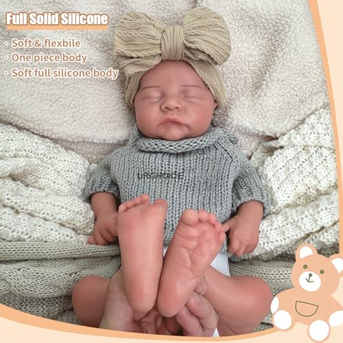 Muñeco bebé reborn silicona 18 pulgadas realista niño miniatura 5