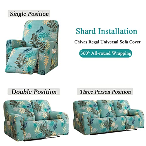 Funda elástica de sofá reclinable naranja de 3 plazas derecha con jacquard protector total 6