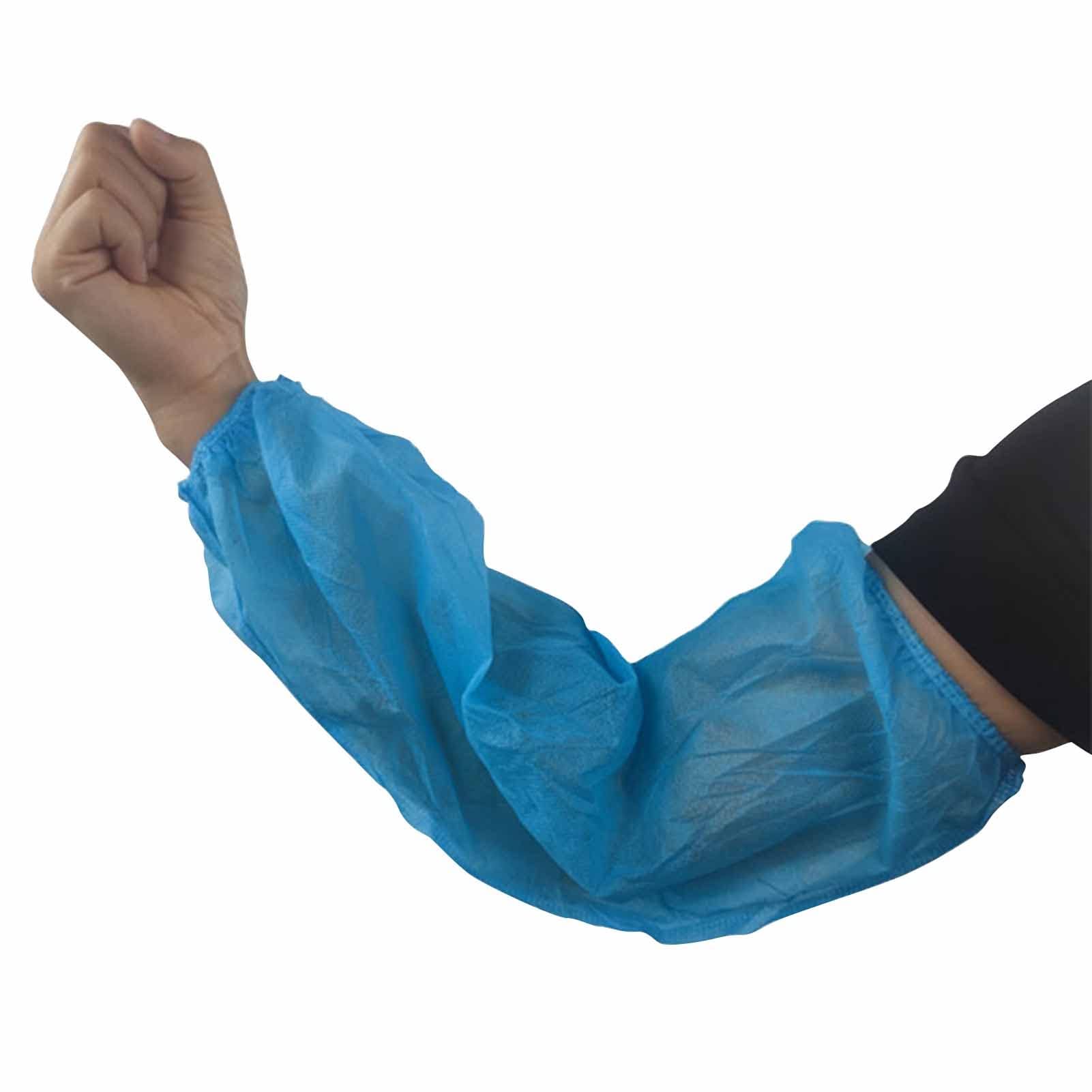 ZIMGOD Manchon Jetable 100 X Manchons Jetables pour Couvrir Les Bras, Manchettes Jetables Non Tissées, Couvre-Bras Respirants, Protecteurs de Bras de Nettoyage de Cuisine à Domicile (Color : Blue)