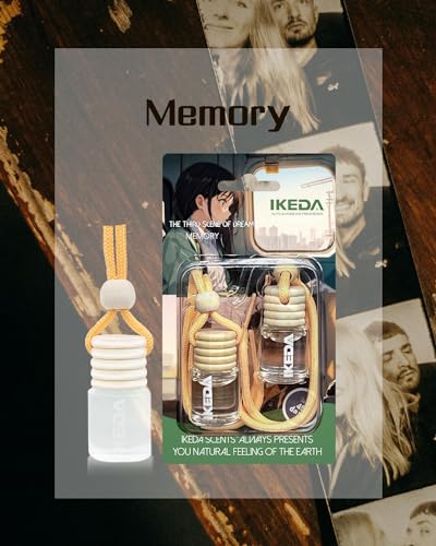 Image of ikeda fragrance Car Air Freshener 4ml Car Scents | 45-Days Keep Fragrance | Automotive Hanging Diffuser Bottles | Remove Auto Odor Long-Lasting Fresh Air for Home Deodorizer (2pcs, Memory)