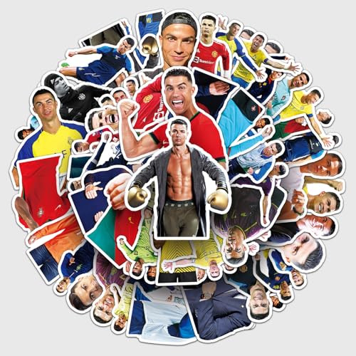 50 pegatinas de Cristiano Ronaldo, impermeables, para coches, ordenadores portátiles, monopatines, cascos y más