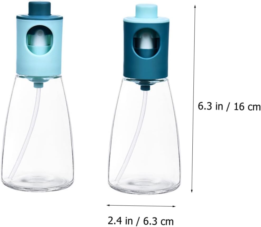 Garneck 2Pcs Kitchen Oil Sprayer Bottles Press Type Transparent Glass Dispenser for Oil Soy Sauce Vinegar Leak Mist Spray for Grilling Baking Salad Roasting