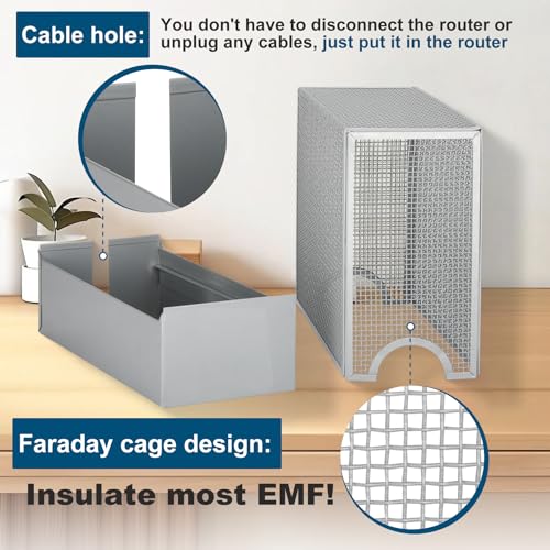 Image of Large WiFi Router Cover - Blocks 90% of Router Emf & 5G, Allows Uninterrupted Use - Faraday Cage Emf Protection - Two Year Warranty