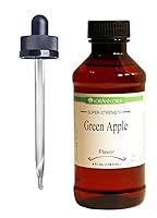 Vista 2 de LorAnn Green Apple SS Flavor, botella de 4 onzas, incluye un cuentagotas de vidrio roscado