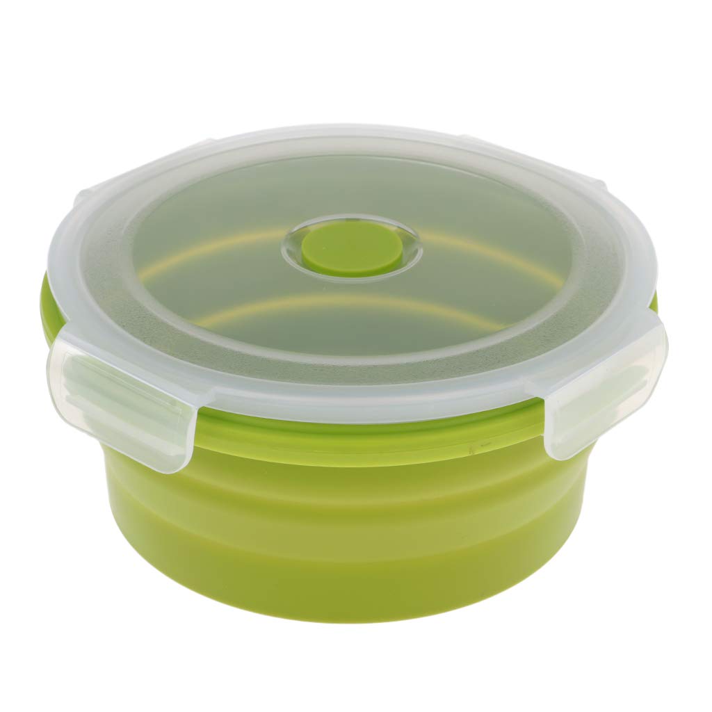 Faltbare Silikon-Campingschüssel, 900 ml, Grün, 3 Stück