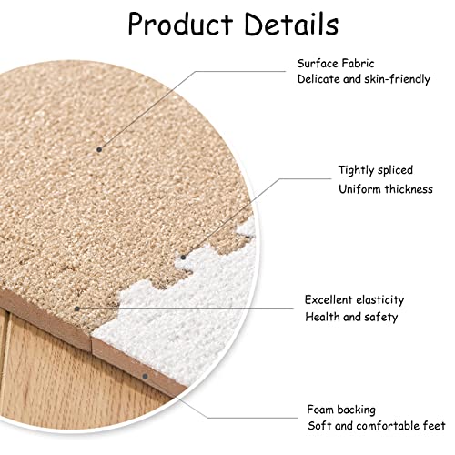12X12 Inch Square Puzzle Carpet,Interlocking Foam Mats,Soft Carpet Floor Tiles,Protective Flooring For Living Room,Floor Soundproofing,Pink,16Pcs #TOP3