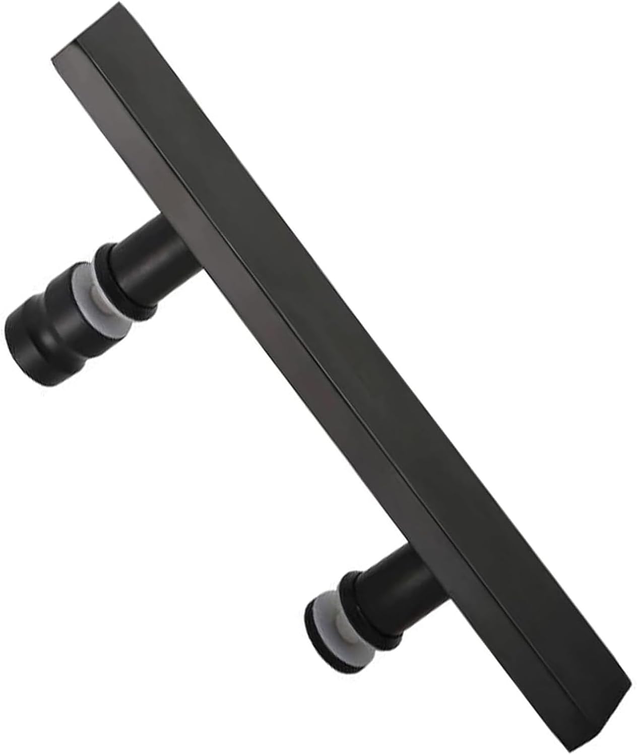 Square Stainless Steel Shower Door Handle 145mm Center Hole Replacement for Glass Shower Door Handles 30cm Long Black Finish for Bathroom Shower Enclosures