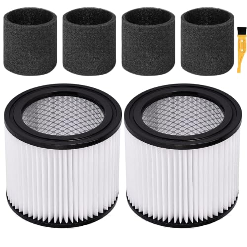 Image of 90398 HEPA Replacement Filter and 90585 Foam Sleeve Filter Compatible with Shop-Vac 90398, 903-98, 9039800, 903-98-00, Fits Most 4 Gallon and Less Wet /Dry Vacuum Cleaner (2 + 4)