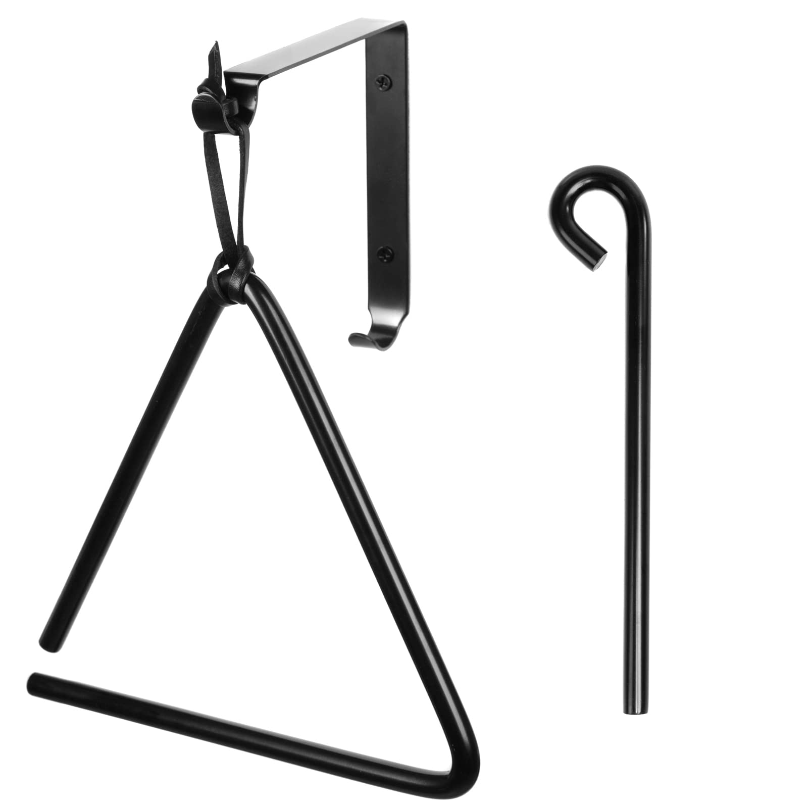 Campana triangular – Chuckwagon resistente de hierro fundido negro de 9 pulgadas con golpeador – Completo con una campana decorativa de mesa